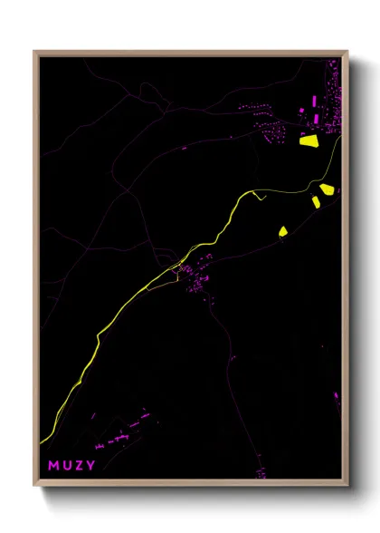 Une affiche de carte sur Muzy