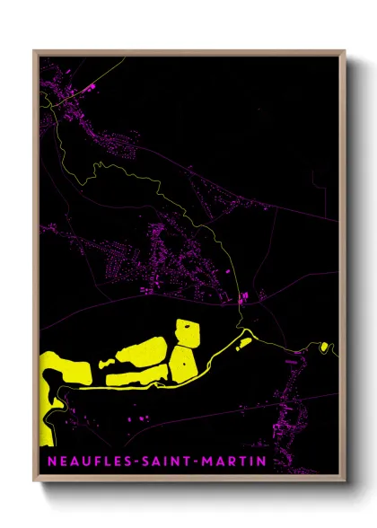 Une affiche de carte sur Neaufles-Saint-Martin