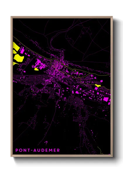 Une affiche de carte sur Pont-Audemer