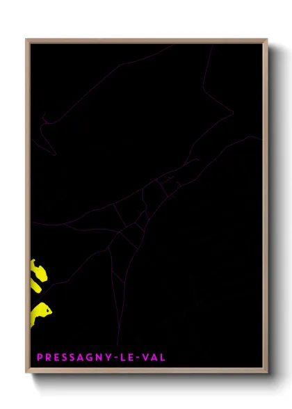 Une affiche de carte sur Pressagny-le-Val