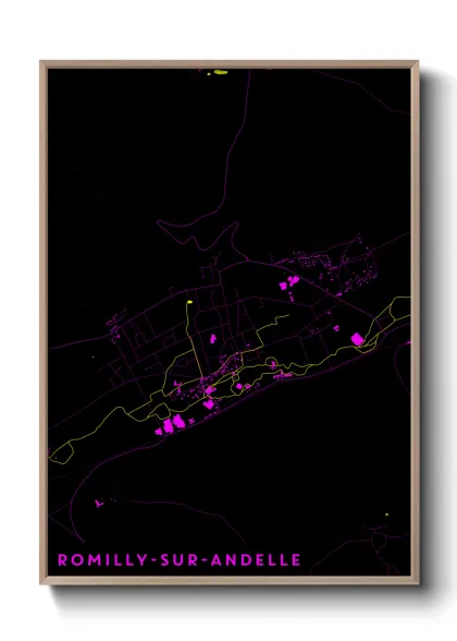 Une affiche de carte sur Romilly-sur-Andelle