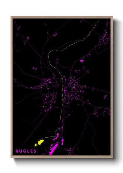Une affiche de carte sur Rugles
