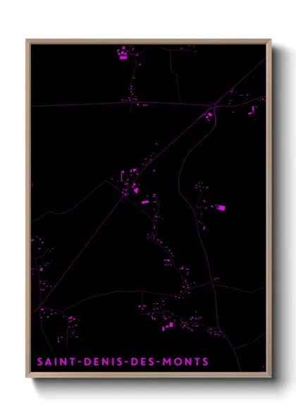 Une affiche de carte sur Saint-Denis-des-Monts