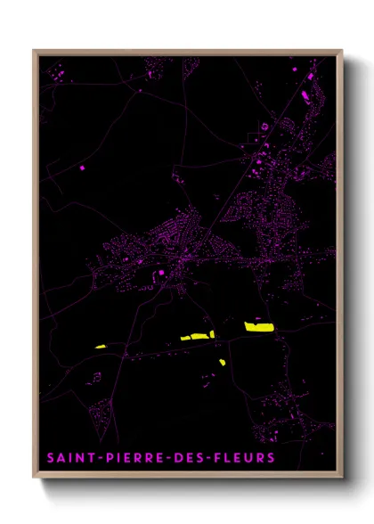 Une affiche de carte sur Saint-Pierre-des-Fleurs