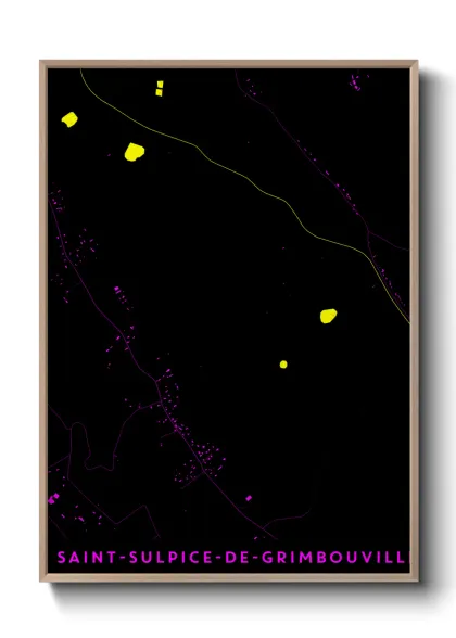 Une affiche de carte sur Saint-Sulpice-de-Grimbouville