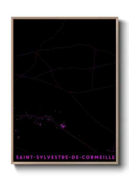 Une affiche de carte sur Saint-Sylvestre-de-Cormeilles