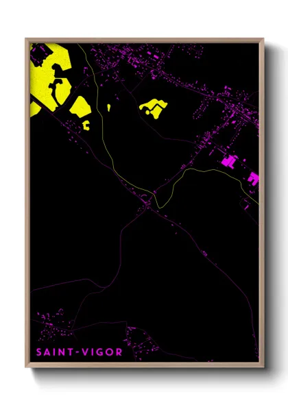 Une affiche de carte sur Saint-Vigor