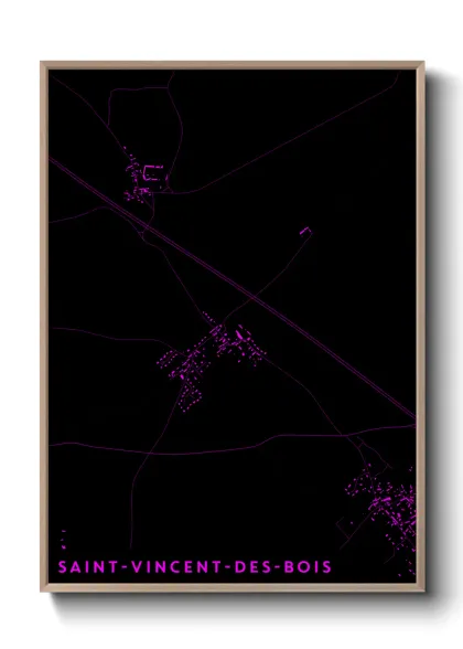 Une affiche de carte sur Saint-Vincent-des-Bois