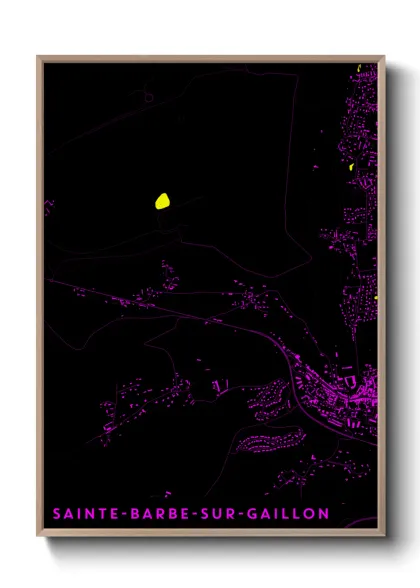 Une affiche de carte sur Sainte-Barbe-sur-Gaillon