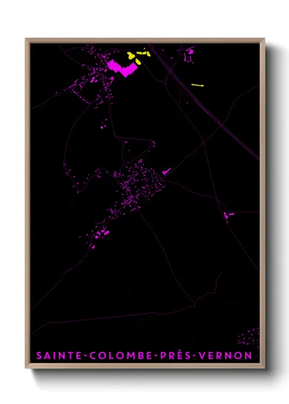 Une affiche de carte sur Sainte-Colombe-près-Vernon