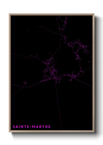 Une affiche de carte sur Sainte-Marthe