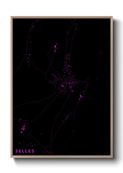 Une affiche de carte sur Selles