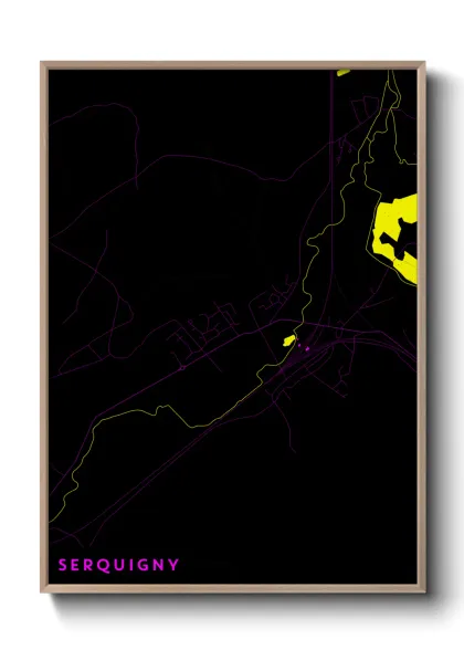 Une affiche de carte sur Serquigny