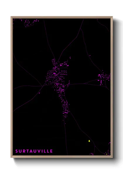 Une affiche de carte sur Surtauville