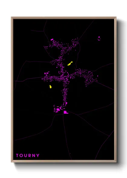 Une affiche de carte sur Tourny