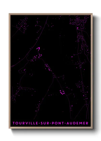 Une affiche de carte sur Tourville-sur-Pont-Audemer