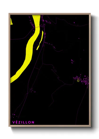 Une affiche de carte sur Vézillon