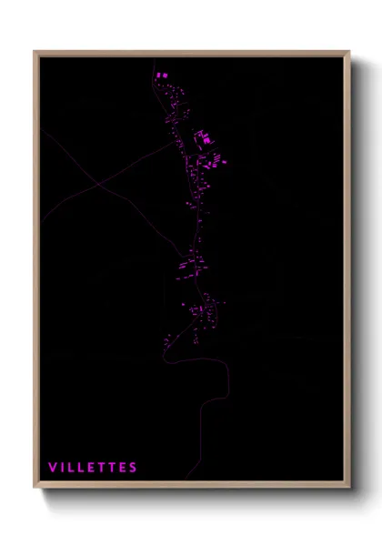 Une affiche de carte sur Villettes