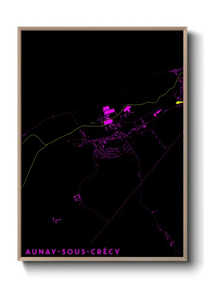 Une affiche de carte sur Aunay-sous-Crécy