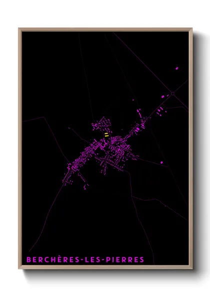 Une affiche de carte sur Berchères-les-Pierres