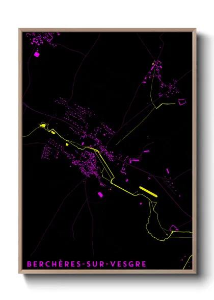 Une affiche de carte sur Berchères-sur-Vesgre