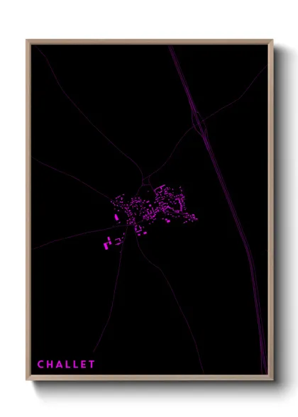 Une affiche de carte sur Challet