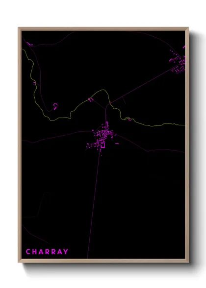 Une affiche de carte sur Charray