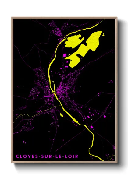 Une affiche de carte sur Cloyes-sur-le-Loir