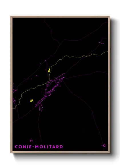 Une affiche de carte sur Conie-Molitard