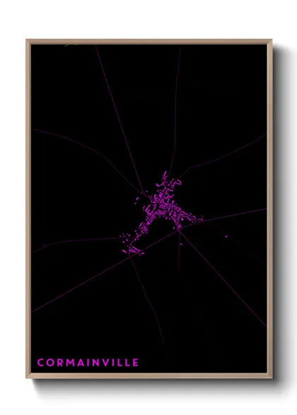 Une affiche de carte sur Cormainville