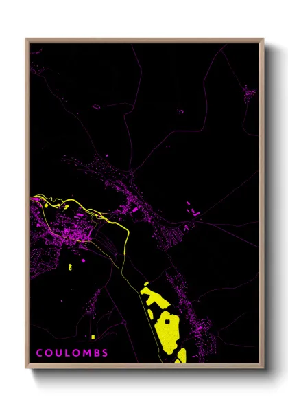 Une affiche de carte sur Coulombs