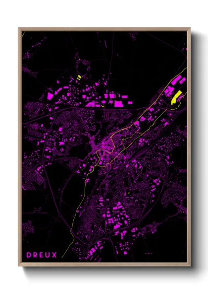 Une affiche de carte sur Dreux