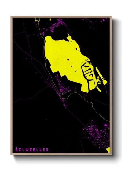 Une affiche de carte sur Écluzelles