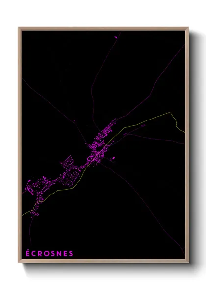 Une affiche de carte sur Écrosnes