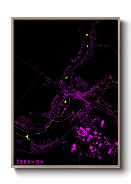 Une affiche de carte sur Épernon