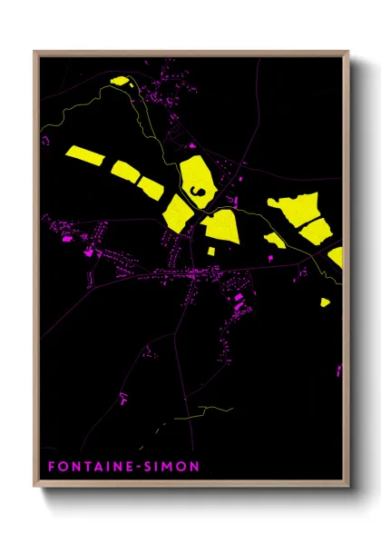 Une affiche de carte sur Fontaine-Simon