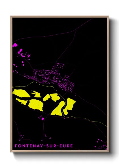 Une affiche de carte sur Fontenay-sur-Eure