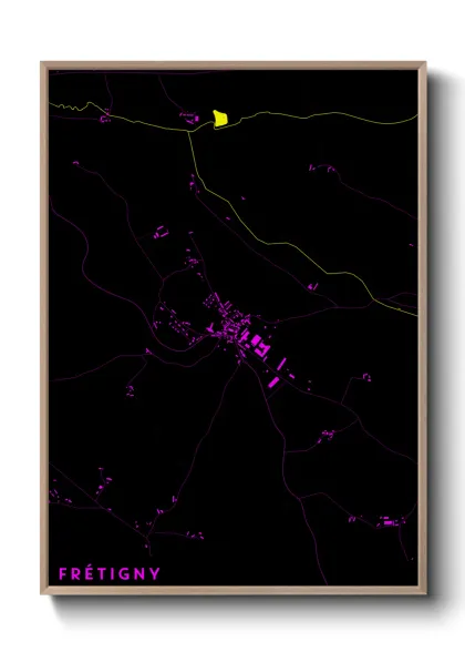 Une affiche de carte sur Frétigny