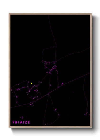 Une affiche de carte sur Friaize