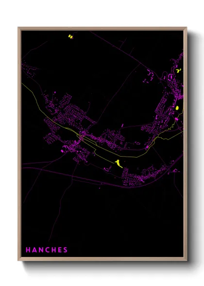 Une affiche de carte sur Hanches