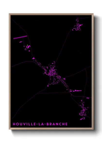 Une affiche de carte sur Houville-la-Branche