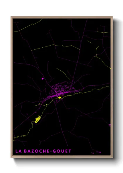 Une affiche de carte sur La Bazoche-Gouet