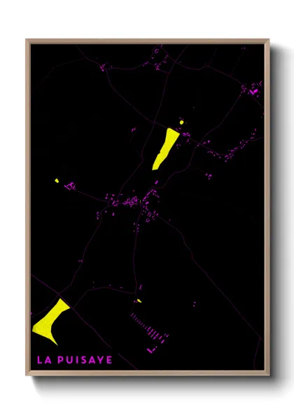 Une affiche de carte sur La Puisaye