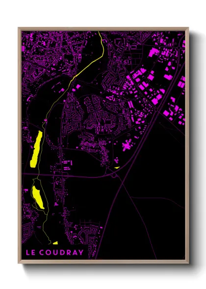 Une affiche de carte sur Le Coudray