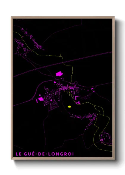 Une affiche de carte sur Le Gué-de-Longroi