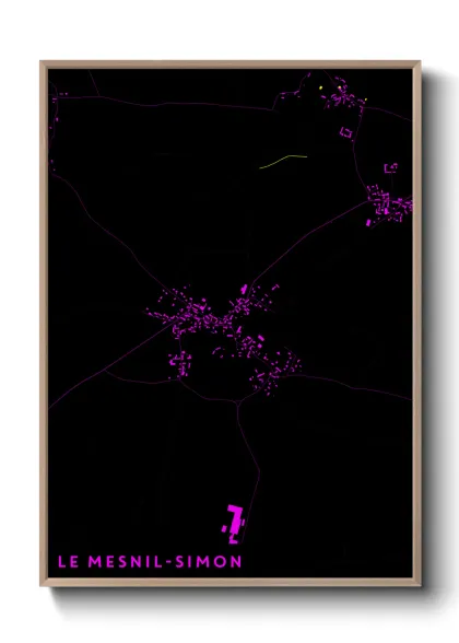 Une affiche de carte sur Le Mesnil-Simon