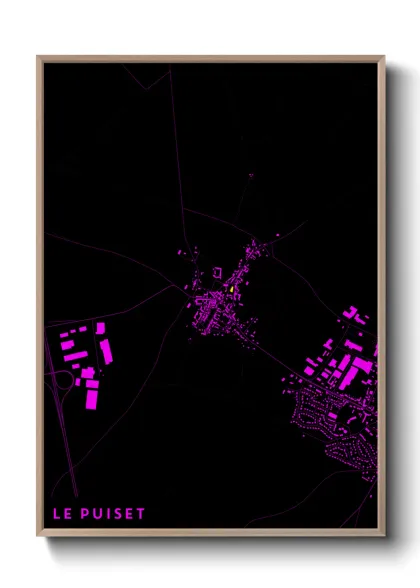 Une affiche de carte sur Le Puiset