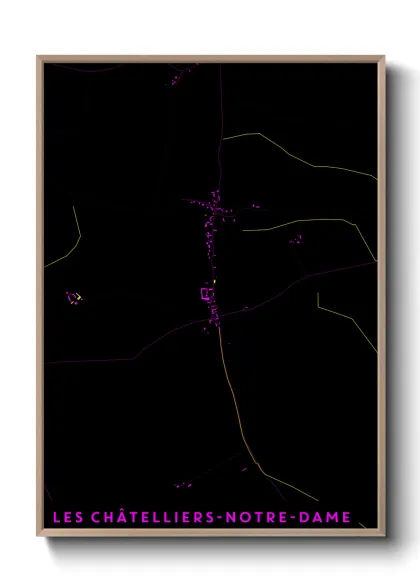 Une affiche de carte sur Les Châtelliers-Notre-Dame