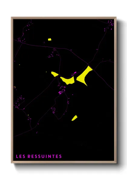 Une affiche de carte sur Les Ressuintes