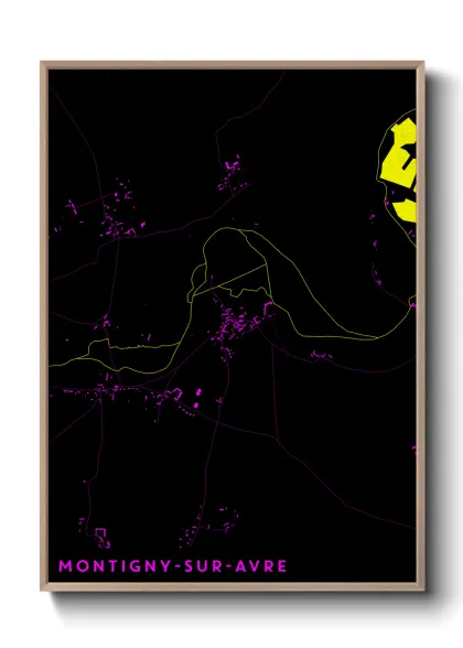Une affiche de carte sur Montigny-sur-Avre
